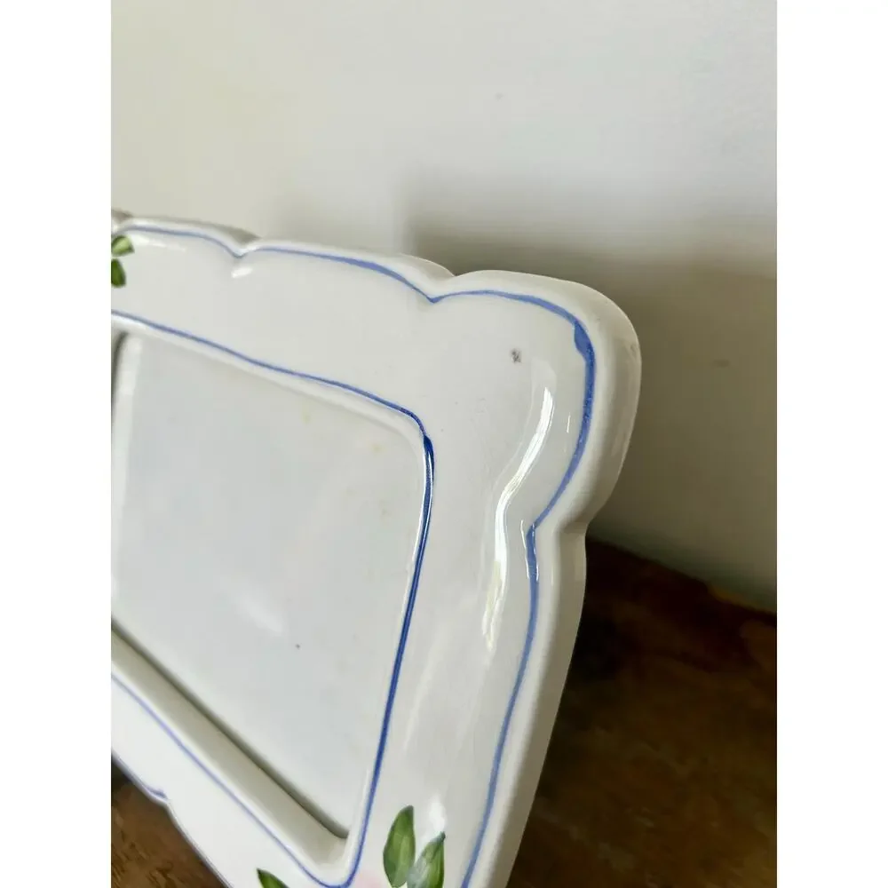 Vintage Floral Ceramic 4x6 Picture Frame | Cottagecore Farmhouse Prairiecore